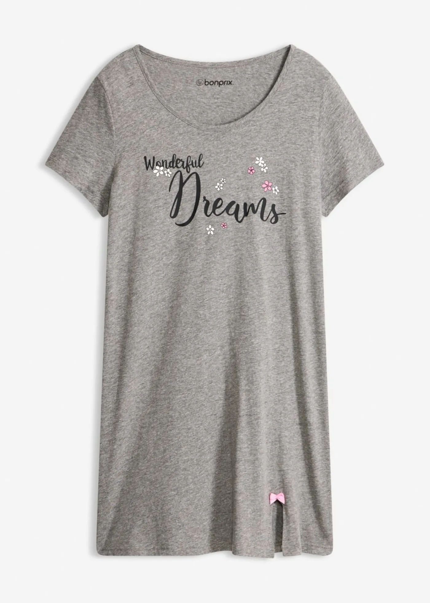 bonprix bonprix Camisón corto de algodón orgánico Gris jaspeado