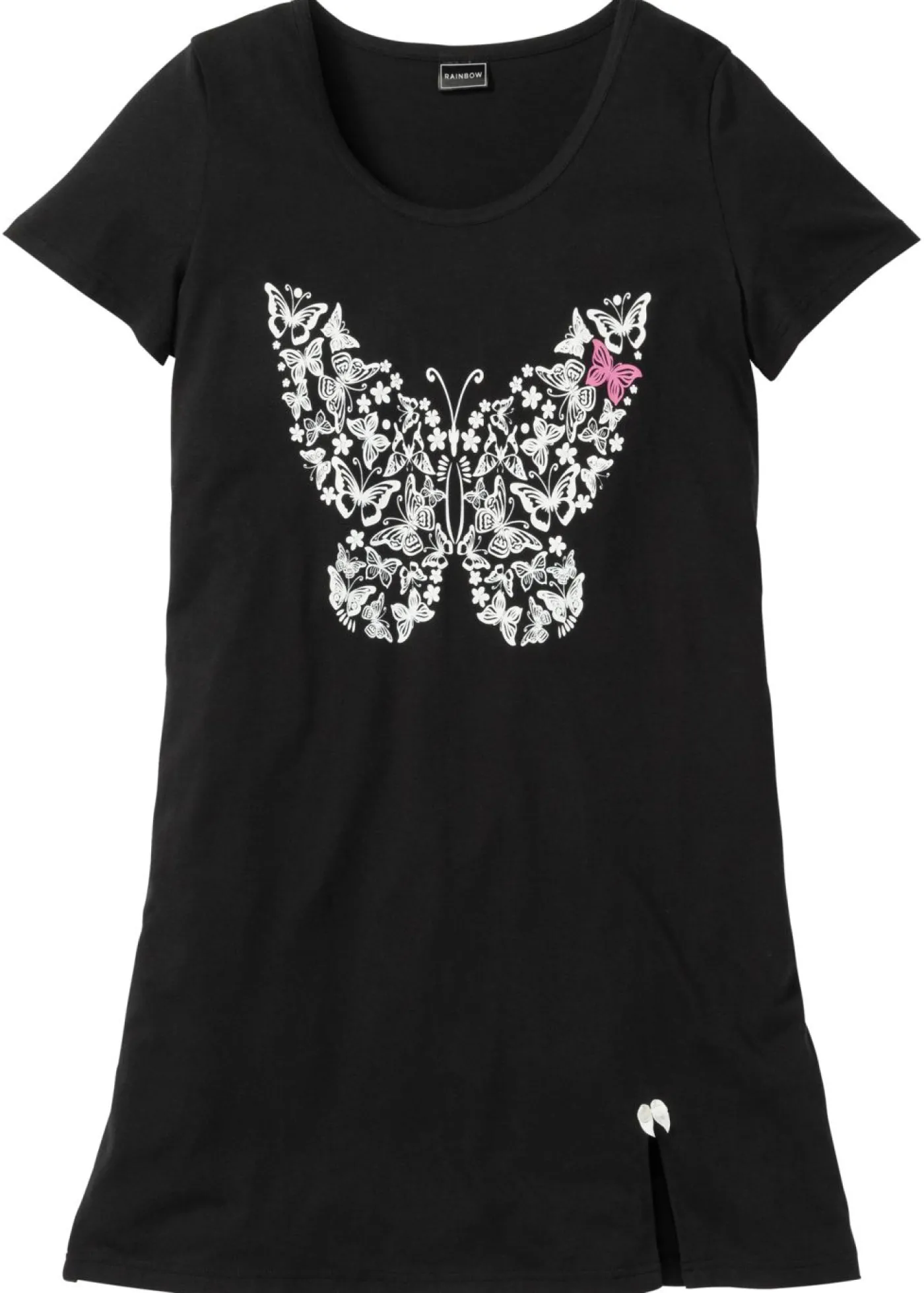 bonprix bonprix Camisón corto de algodón orgánico Negro Outlet