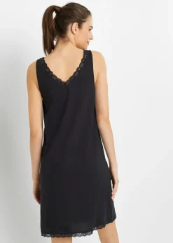 bonprix bonprix Camisón corto de mezcla suave de viscosa Negro New