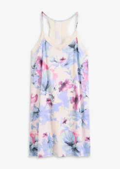 bonprix bonprix Camisón corto de suave mezcla de viscosa rosa claro con flores Online