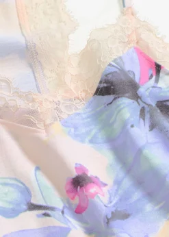 bonprix bonprix Camisón corto de suave mezcla de viscosa rosa claro con flores Online
