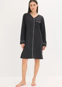 bonprix bonprix Camisón de algodón puro Negro Outlet