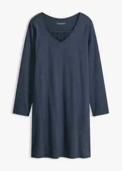 bonprix bonprix Camisón de algodón suave Azul intenso Discount