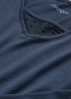 bonprix bonprix Camisón de algodón suave Azul intenso Discount
