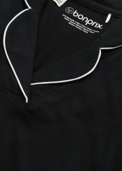 bonprix bonprix Camisón de algodón suave Negro Outlet