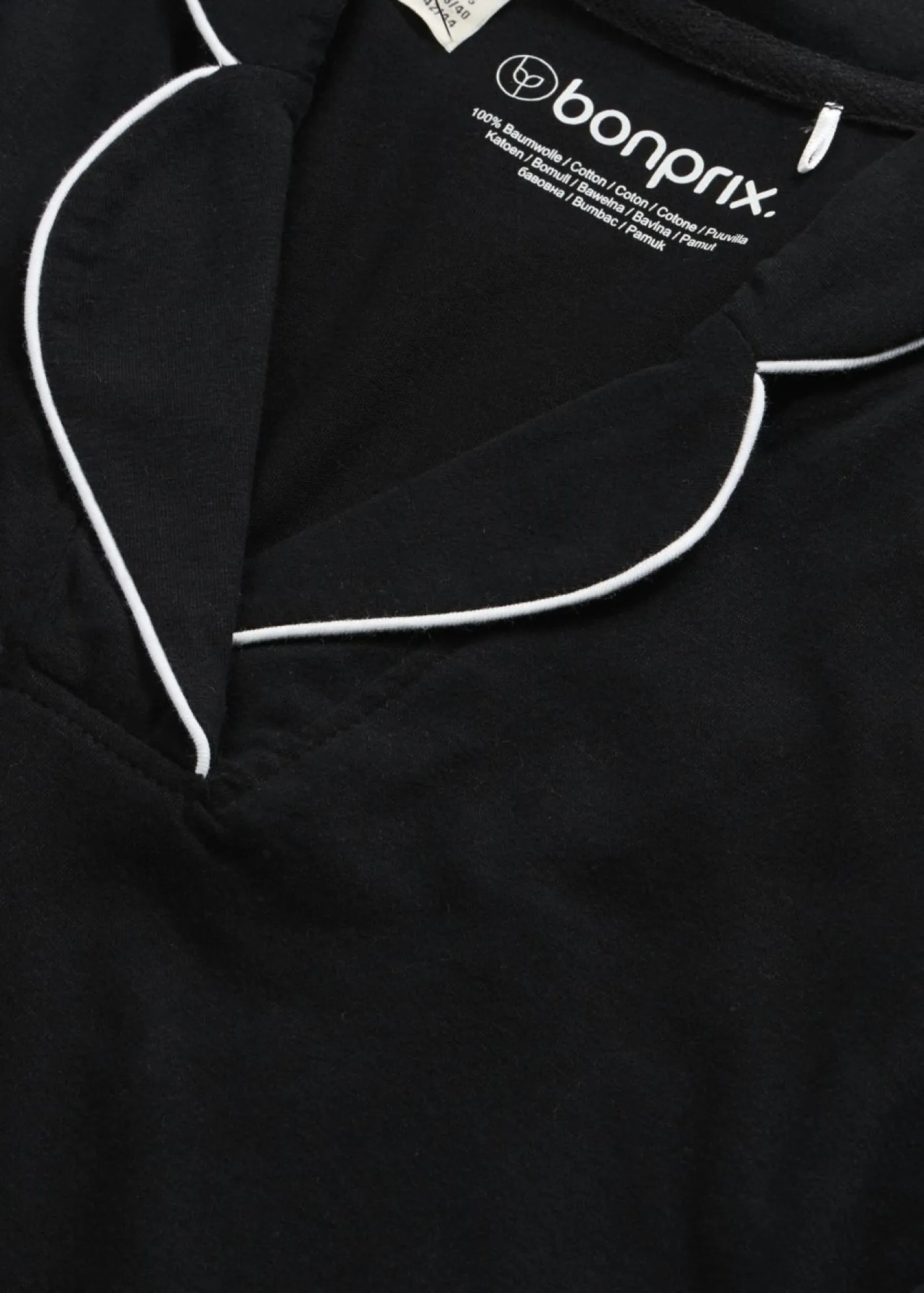 bonprix bonprix Camisón de algodón suave Negro Outlet