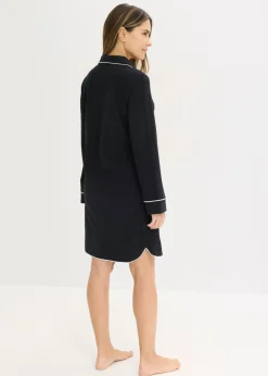 bonprix bonprix Camisón de algodón suave Negro Outlet