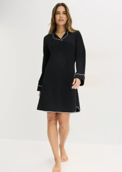bonprix bonprix Camisón de algodón suave Negro Outlet