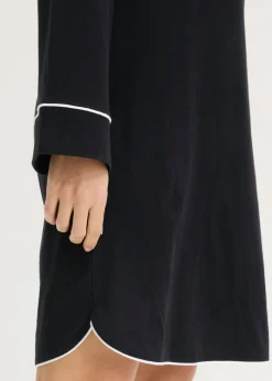 bonprix bonprix Camisón de algodón suave Negro Outlet