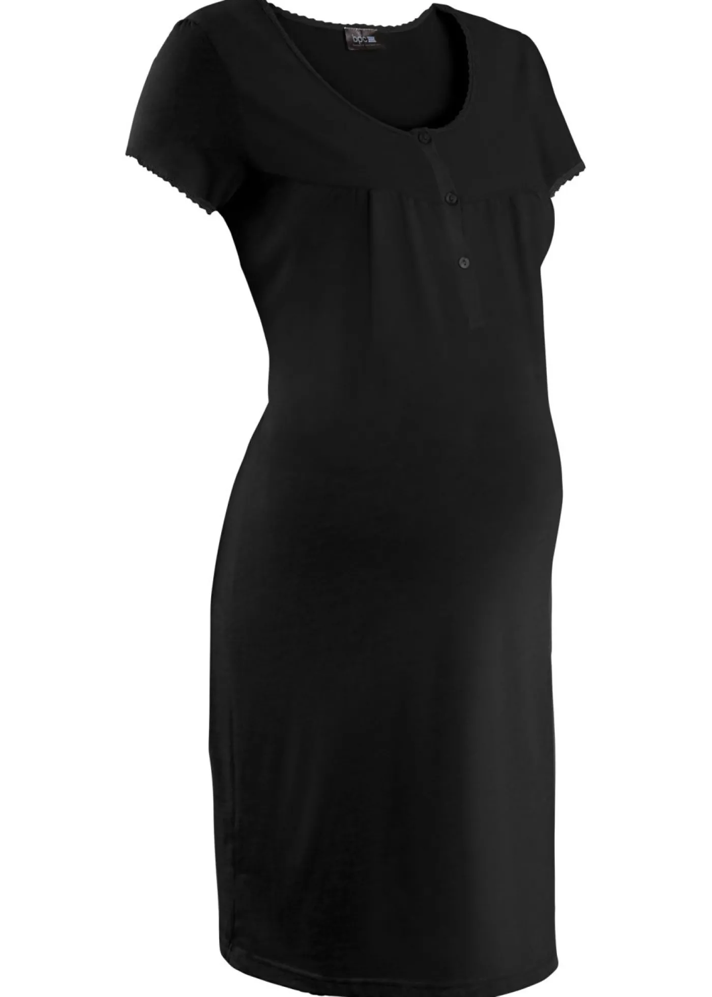 bonprix bonprix Camisón de lactancia de algodón orgánico Negro Outlet