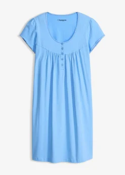 bonprix bonprix Camisón de lactancia de algodón orgánico azul provenzal Online