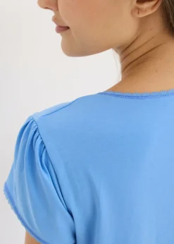 bonprix bonprix Camisón de lactancia de algodón orgánico azul provenzal Online