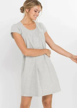 bonprix bonprix Camisón de lactancia de algodón orgánico Gris claro jaspeado Hot