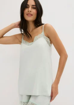 bonprix bonprix Camisón de mezcla de viscosa suave mentol claro Online