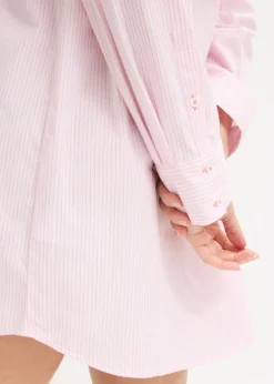 bonprix bonprix Camisón holgado de algodón puro rosa cristal con rayas New