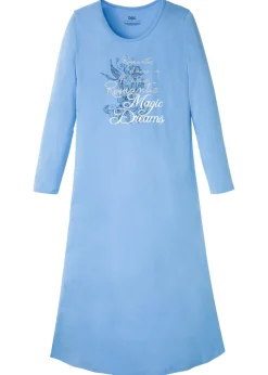 bonprix bonprix Camisón largo de algodón orgánico puro Azul Outlet
