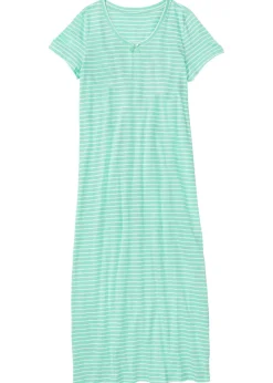 bonprix bonprix Camisón largo de algodón puro mentol / blanco con rayas Best