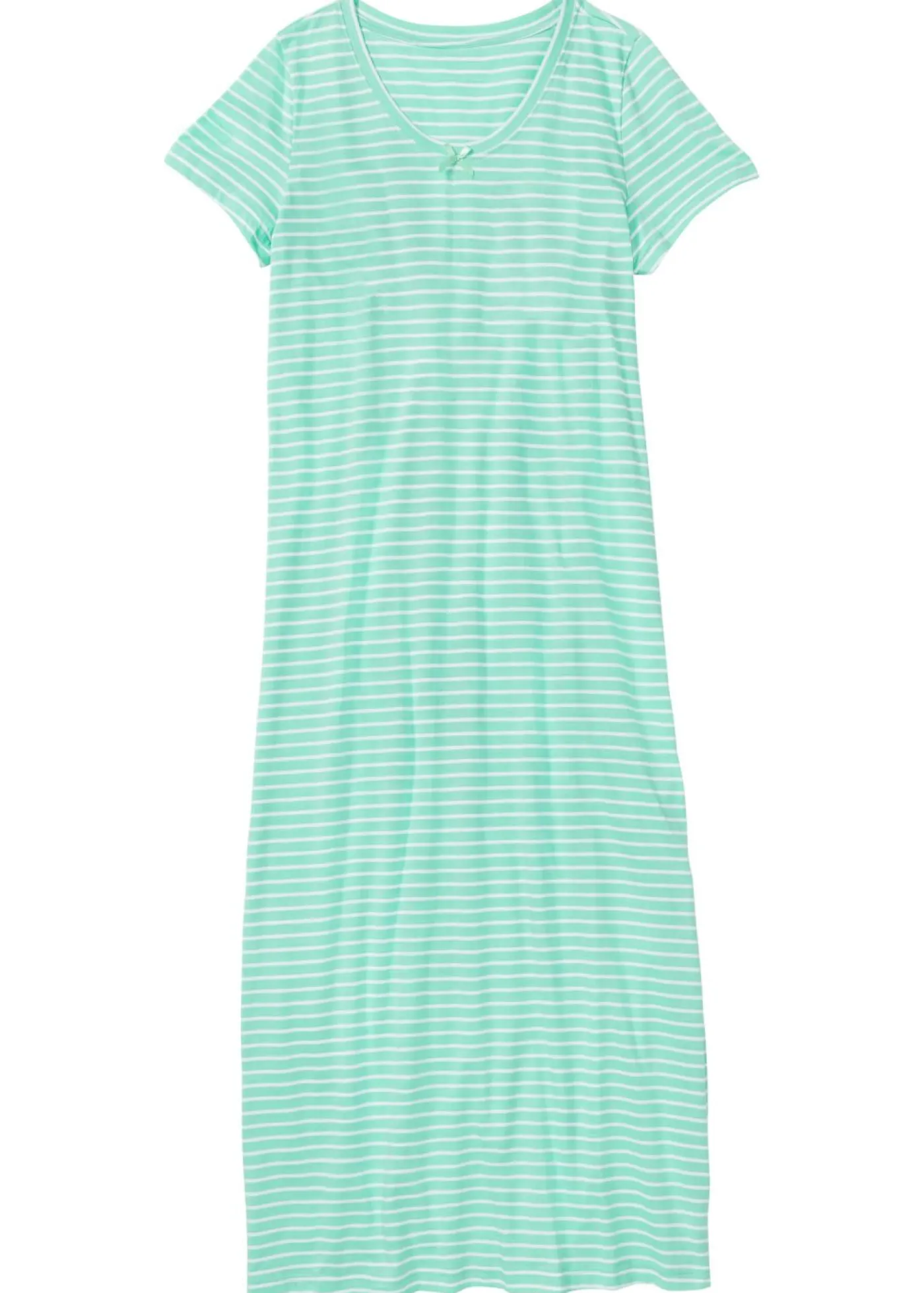 bonprix bonprix Camisón largo de algodón puro mentol / blanco con rayas Best