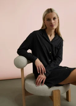 bonprix bonprix Camisón oversize de algodón puro Negro-gris estampado Sale