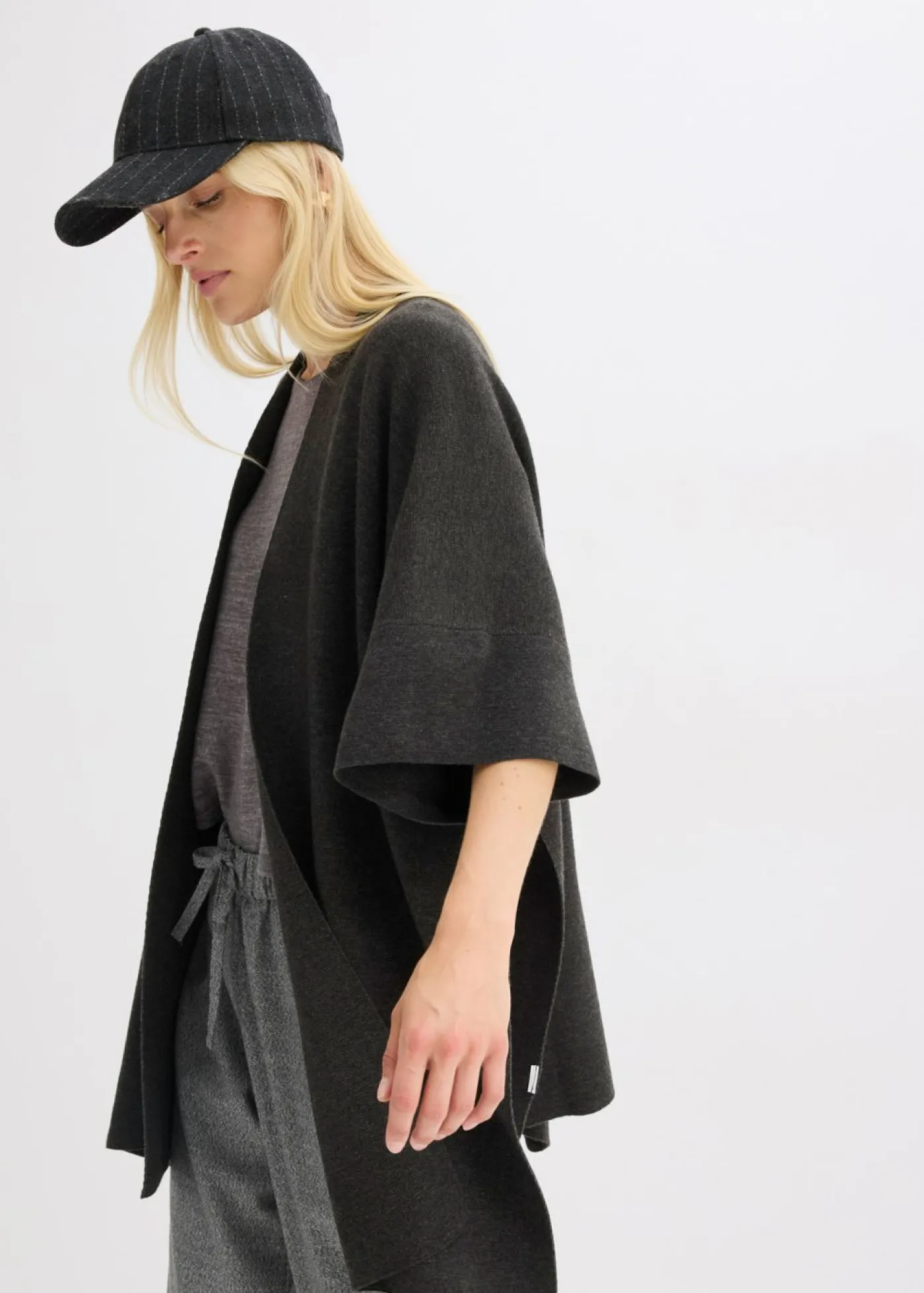 bonprix bonprix Capa de punto oversize Antracita jaspeado Online