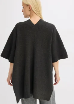 bonprix bonprix Capa de punto oversize Antracita jaspeado Online
