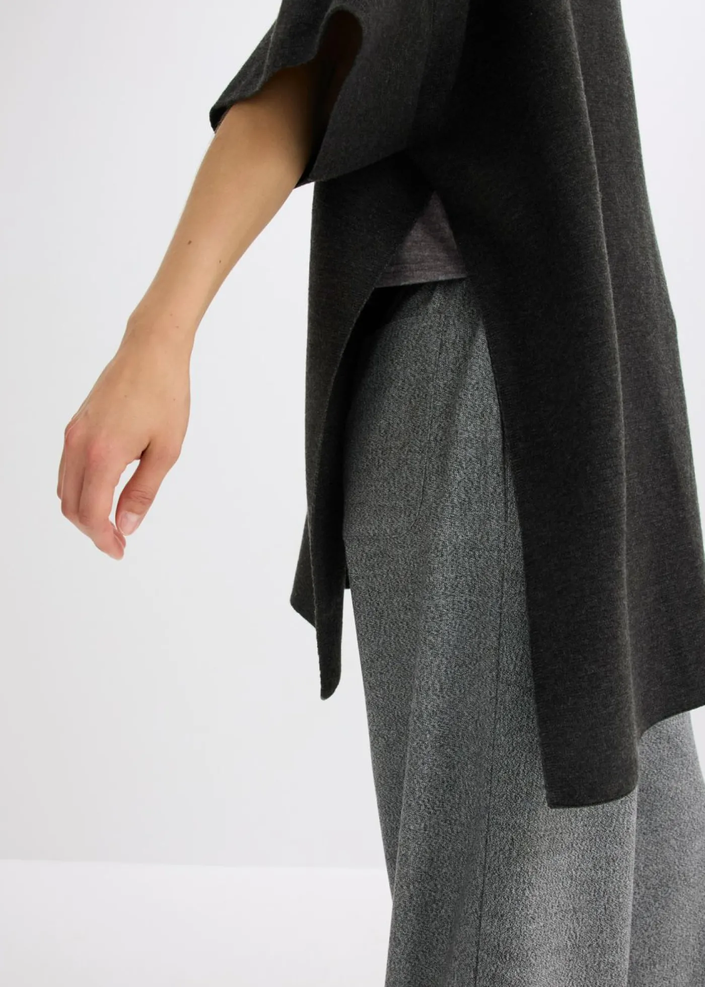 bonprix bonprix Capa de punto oversize Antracita jaspeado Online
