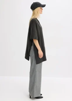 bonprix bonprix Capa de punto oversize Antracita jaspeado Online