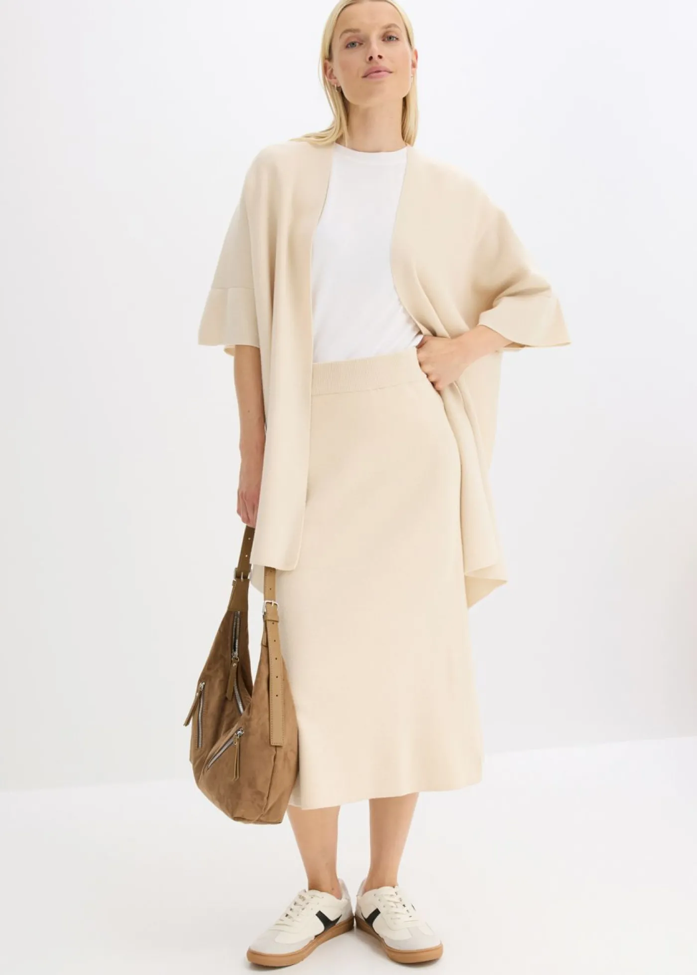 bonprix bonprix Capa de punto oversize gris guijarro moteado New