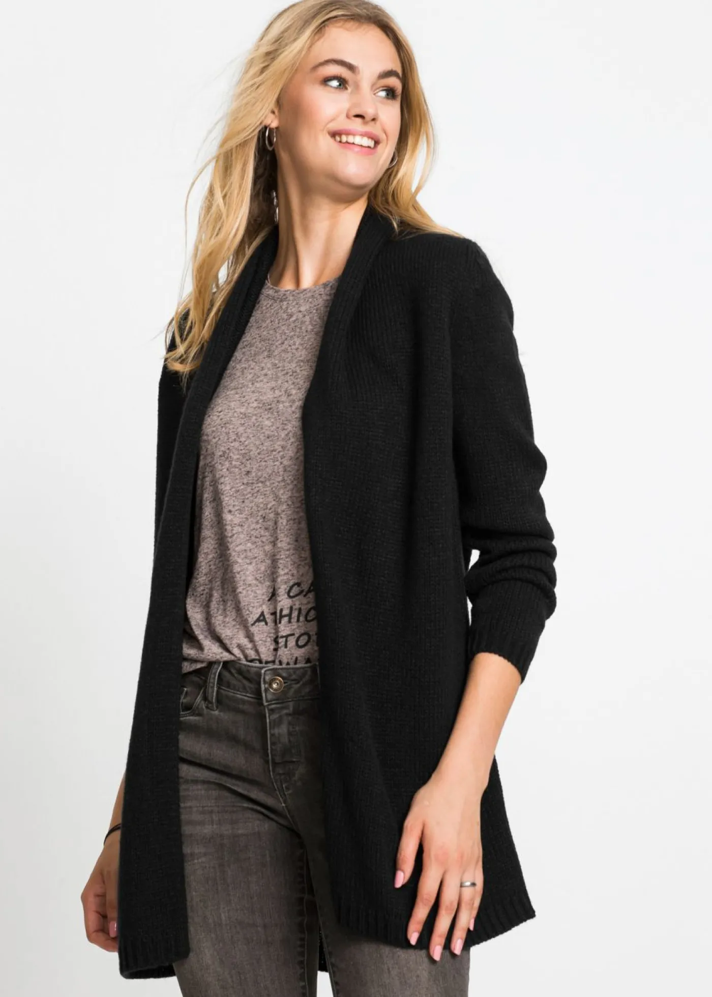 bonprix bonprix Cardigan holgado extra grande Negro Online