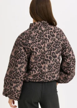 bonprix bonprix Cazadora acolchada Marrón con estampado de leopardo