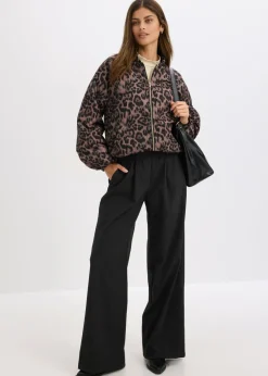 bonprix bonprix Cazadora acolchada Marrón con estampado de leopardo