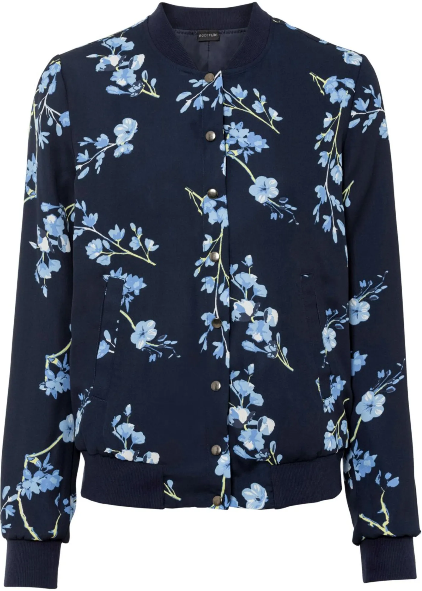 bonprix bonprix Cazadora corta Azul marino/azul claro de flores Sale