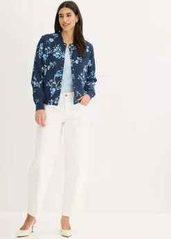 bonprix bonprix Cazadora corta Azul marino/azul claro de flores Sale