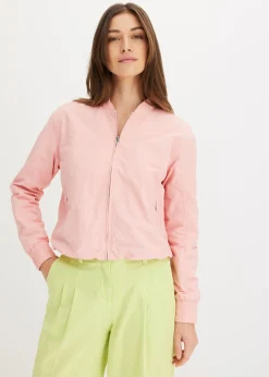 bonprix bonprix Cazadora corta y suave rosa pálido Hot