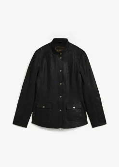 bonprix bonprix Cazadora de cuero en napa de cordero Negro Outlet