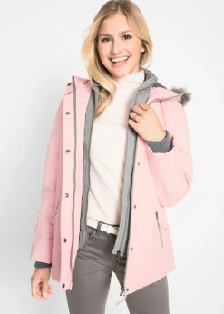 bonprix bonprix Cazadora de invierno con aspecto 2 en 1 Rosa perla Hot