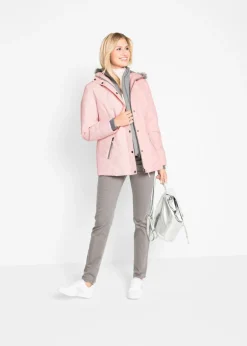 bonprix bonprix Cazadora de invierno con aspecto 2 en 1 Rosa perla Hot