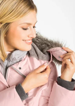 bonprix bonprix Cazadora de invierno con aspecto 2 en 1 Rosa perla Hot