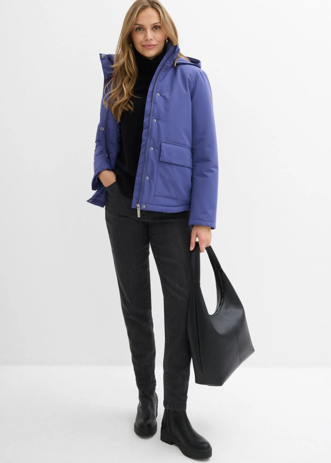 bonprix bonprix Cazadora de invierno con bolsillos Pacífico oscuro Online