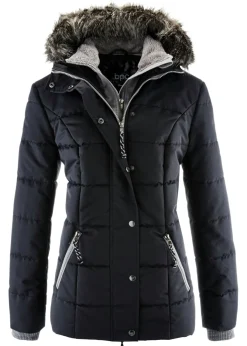 bonprix bonprix Cazadora de invierno con aspecto 2 en 1 Negro Sale