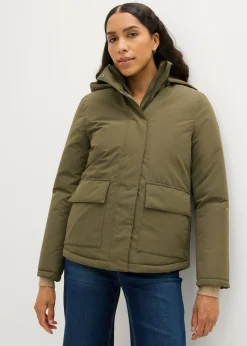 bonprix bonprix Cazadora de invierno con bolsillos Verde oliva oscuro Outlet