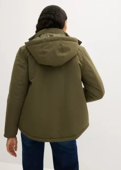 bonprix bonprix Cazadora de invierno con bolsillos Verde oliva oscuro Outlet