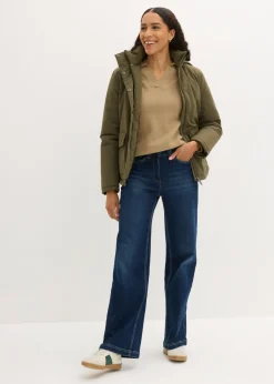 bonprix bonprix Cazadora de invierno con bolsillos Verde oliva oscuro Outlet