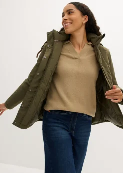 bonprix bonprix Cazadora de invierno con bolsillos Verde oliva oscuro Outlet