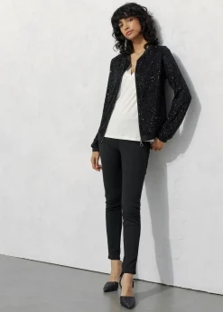 bonprix bonprix Cazadora de lentejuelas, Negro Discount