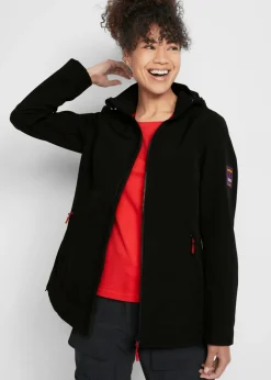 bonprix bonprix Cazadora de tejido suave impermeable Negro
