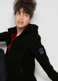 bonprix bonprix Cazadora de tejido suave impermeable Negro