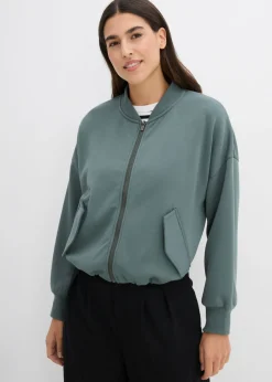 bonprix bonprix Cazadora oversize de neopreno de suave mezcla de viscosa Verde eucalipto Online