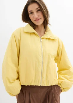 bonprix bonprix Cazadora repelente al agua con dobladillo abullonado Amarillo claro New