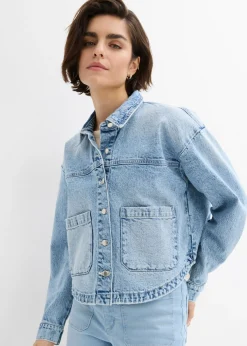 bonprix bonprix Cazadora vaquera azul hielo denim usado Online